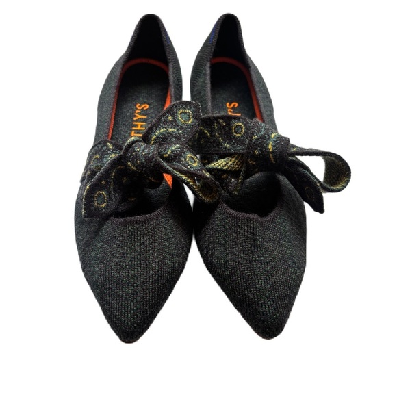 NWT Rothy’s Merino Mary Jane Forest Herringbone Flats Size 7 Peacock Pointed Toe - Picture 4 of 10